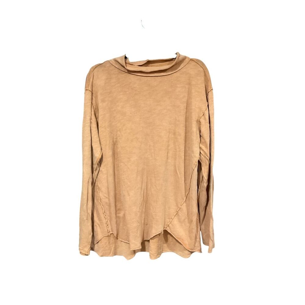 We the Free Top Women Pink Large 100% Cotton Tan NWOT